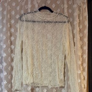 Anthropologie Cream Lace Blouse